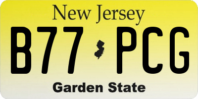 NJ license plate B77PCG