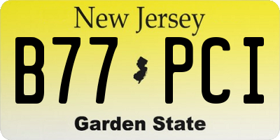 NJ license plate B77PCI