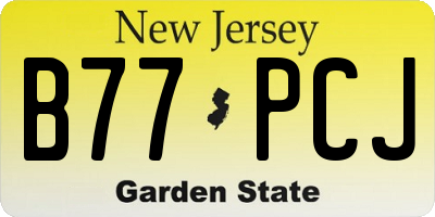 NJ license plate B77PCJ