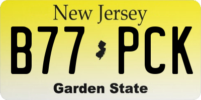 NJ license plate B77PCK