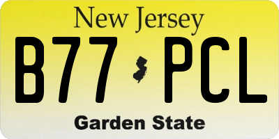 NJ license plate B77PCL