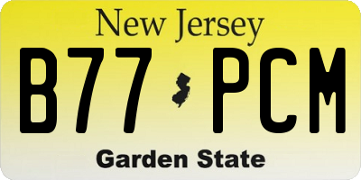 NJ license plate B77PCM