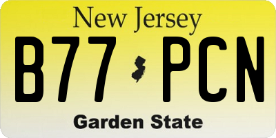 NJ license plate B77PCN