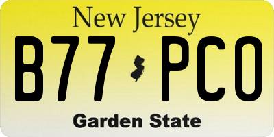 NJ license plate B77PCO