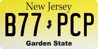 NJ license plate B77PCP