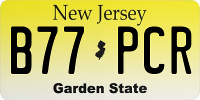NJ license plate B77PCR