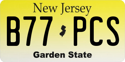NJ license plate B77PCS