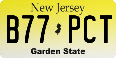 NJ license plate B77PCT