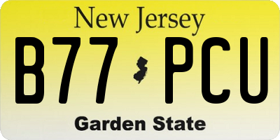 NJ license plate B77PCU