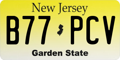 NJ license plate B77PCV