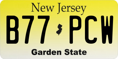 NJ license plate B77PCW