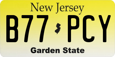 NJ license plate B77PCY