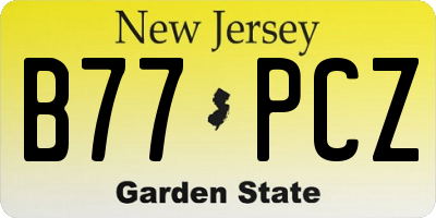 NJ license plate B77PCZ