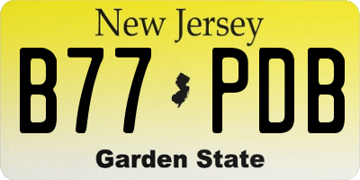 NJ license plate B77PDB