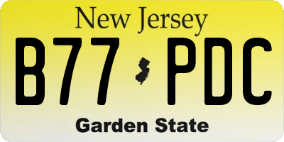 NJ license plate B77PDC