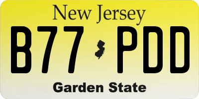 NJ license plate B77PDD