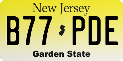 NJ license plate B77PDE