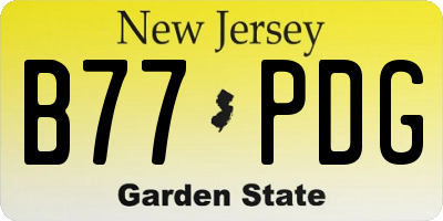 NJ license plate B77PDG