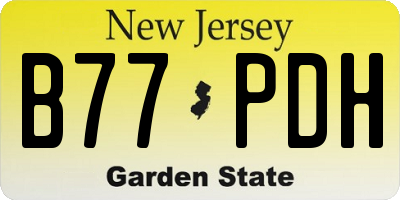 NJ license plate B77PDH