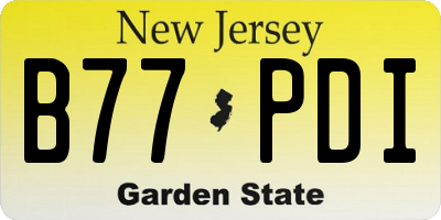 NJ license plate B77PDI