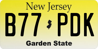 NJ license plate B77PDK