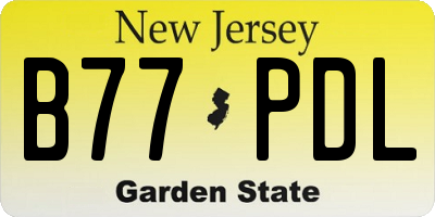NJ license plate B77PDL
