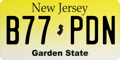 NJ license plate B77PDN