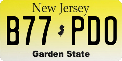 NJ license plate B77PDO