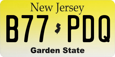 NJ license plate B77PDQ