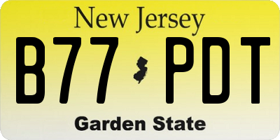NJ license plate B77PDT