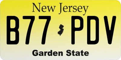NJ license plate B77PDV