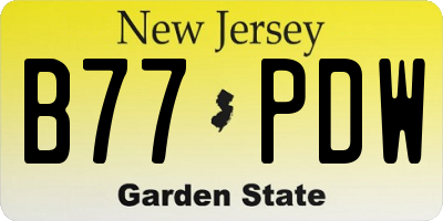 NJ license plate B77PDW