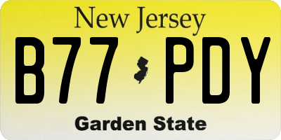 NJ license plate B77PDY