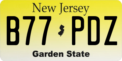 NJ license plate B77PDZ