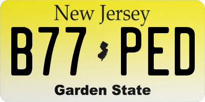 NJ license plate B77PED