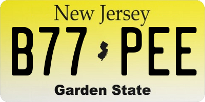 NJ license plate B77PEE
