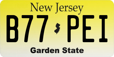 NJ license plate B77PEI