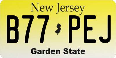 NJ license plate B77PEJ