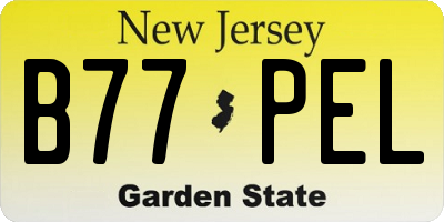 NJ license plate B77PEL