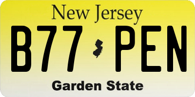 NJ license plate B77PEN