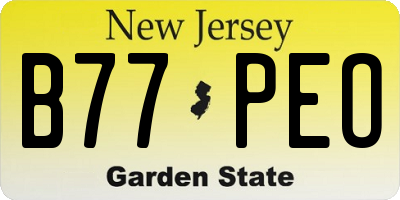 NJ license plate B77PEO