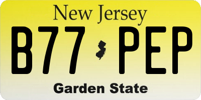 NJ license plate B77PEP