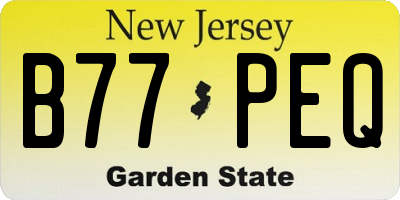 NJ license plate B77PEQ