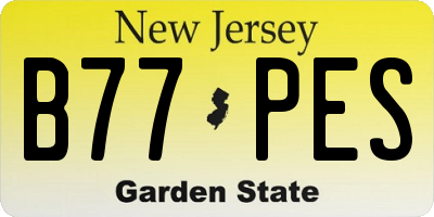 NJ license plate B77PES