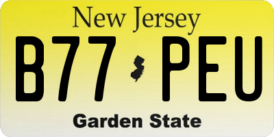 NJ license plate B77PEU