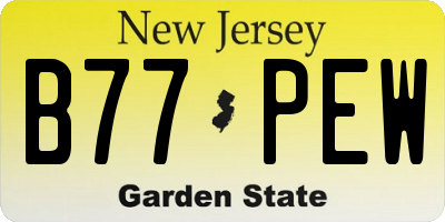 NJ license plate B77PEW