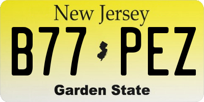 NJ license plate B77PEZ