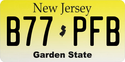 NJ license plate B77PFB