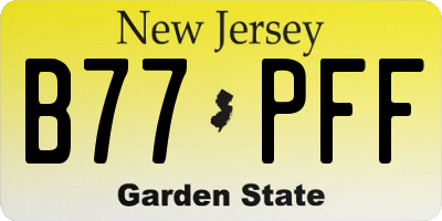 NJ license plate B77PFF