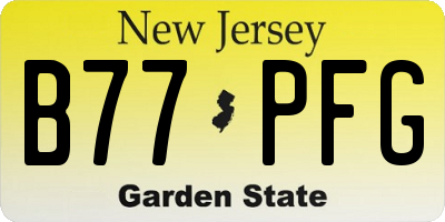 NJ license plate B77PFG